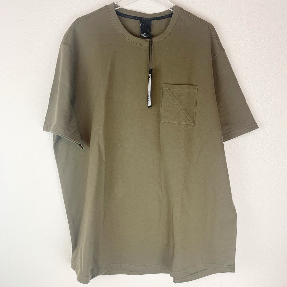 Grand AC Shirt‎ Mens 2XL Hook Olive Green Short Sleeves Thick Adult New